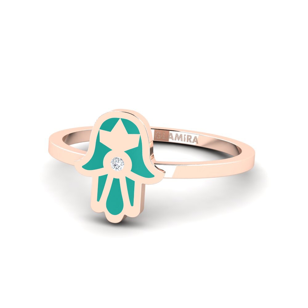 14k Oro Rosa Anillo Zastiti