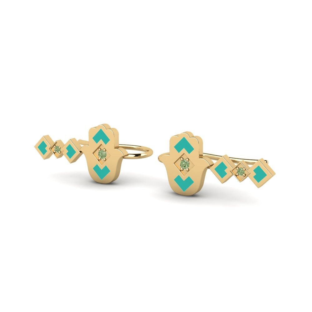Diamante Verde Pendiente de mujer Zomer