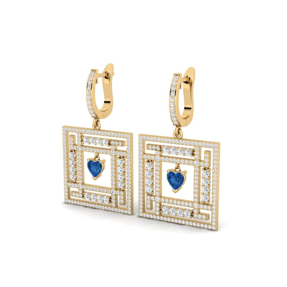 Zircônia azul escuro Brincos Feminino Alingien