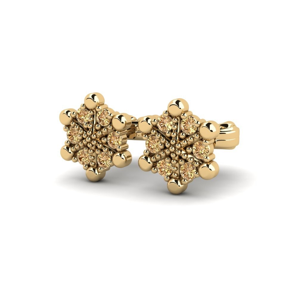 Diamant Brun Boucle d'oreille femme Aswel