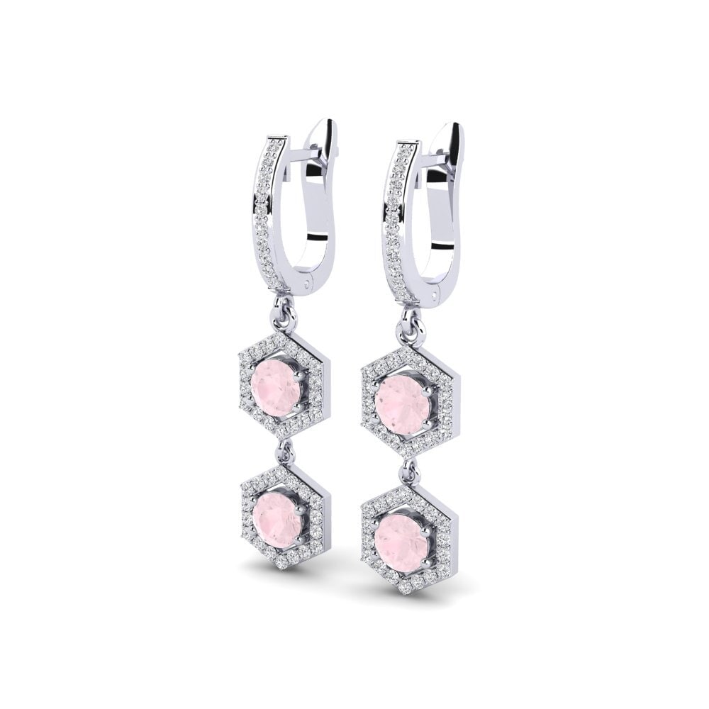 Quartz Rose Boucle d'oreille femme Borofline