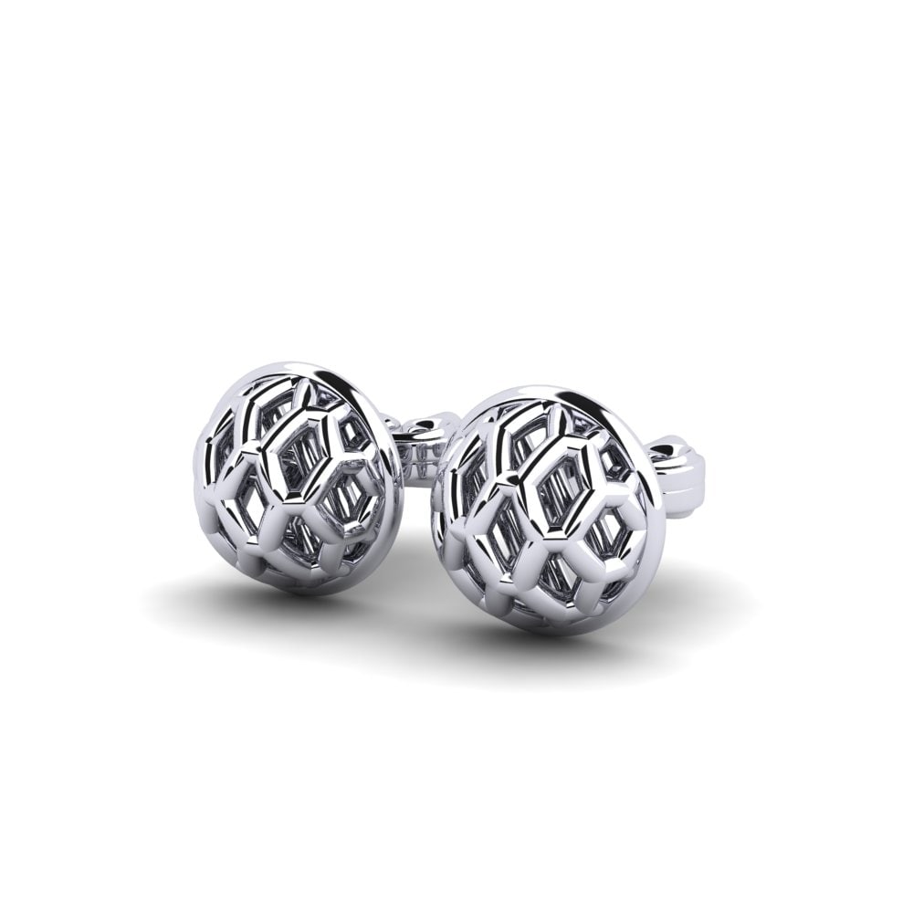 18k Oro Blanco Pendientes Nervosite