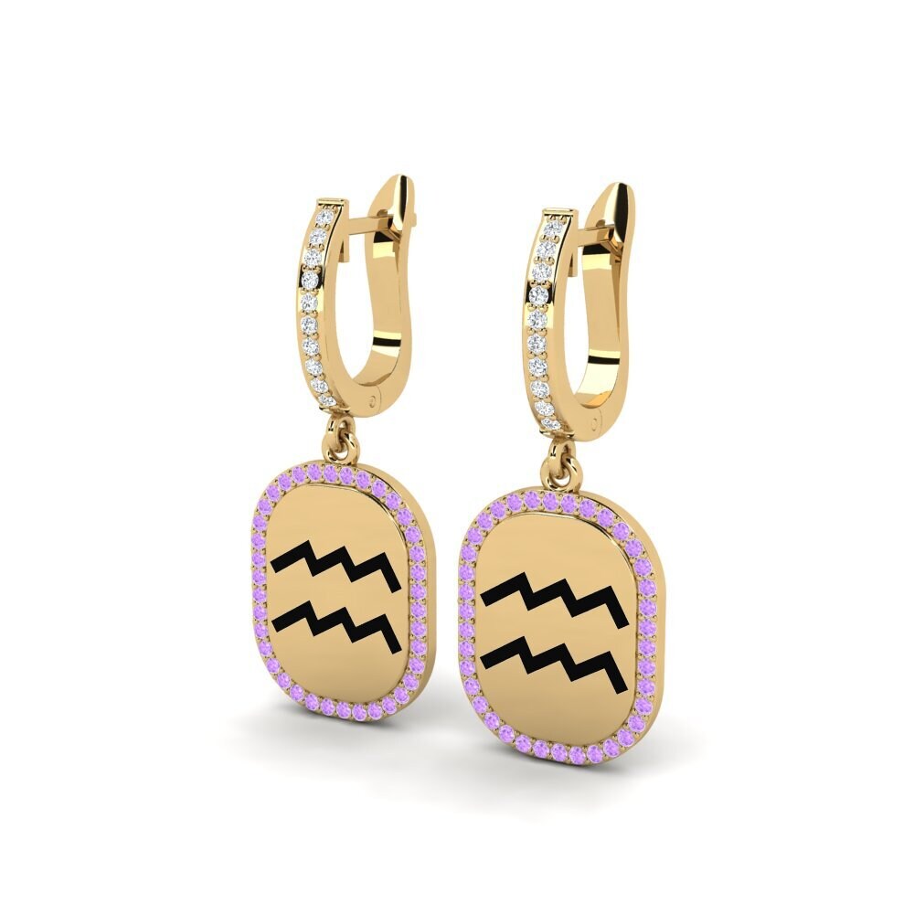 Amethyst Women's Earring Fandry - Aquarius
