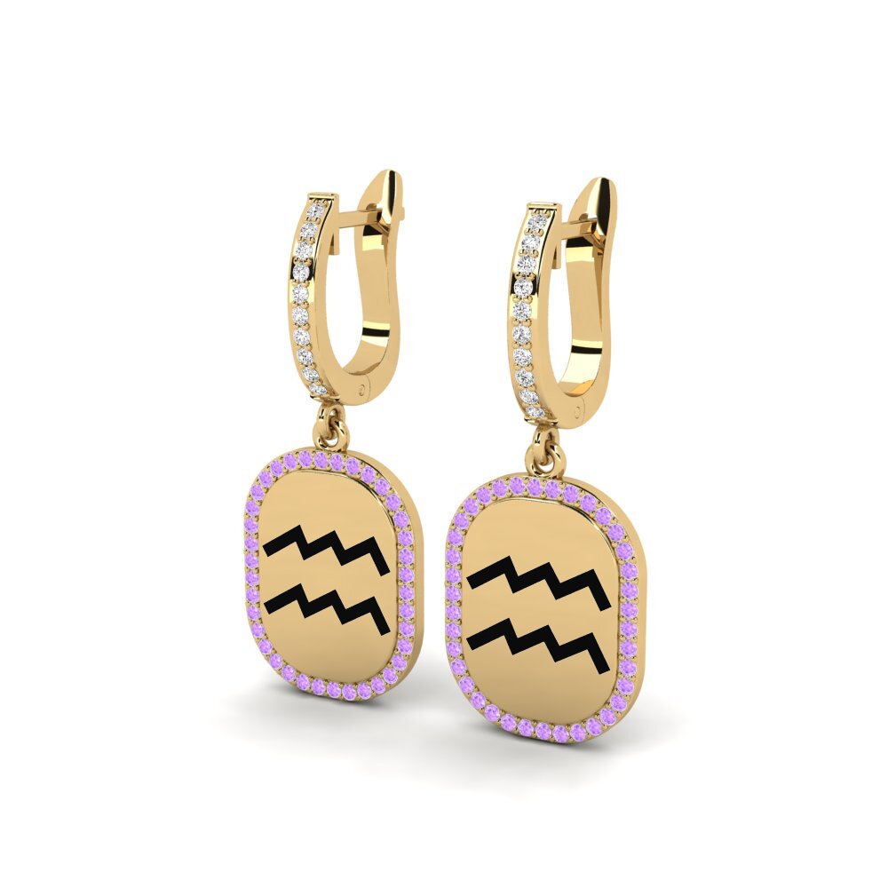Améthyste Boucle d'oreille femme Fandry - Aquarius