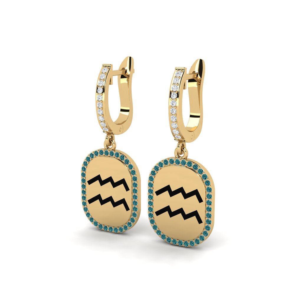 Blue Diamond Women's Earring Fandry - Aquarius