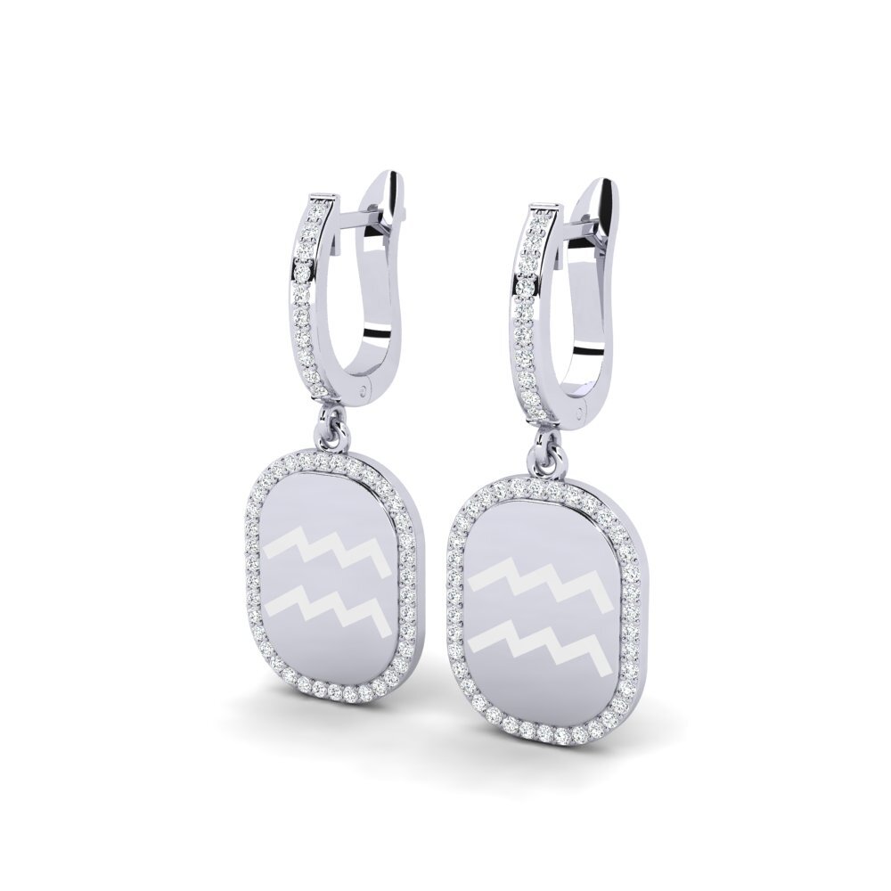 14k Oro Blanco Pendiente de mujer Fandry - Aquarius