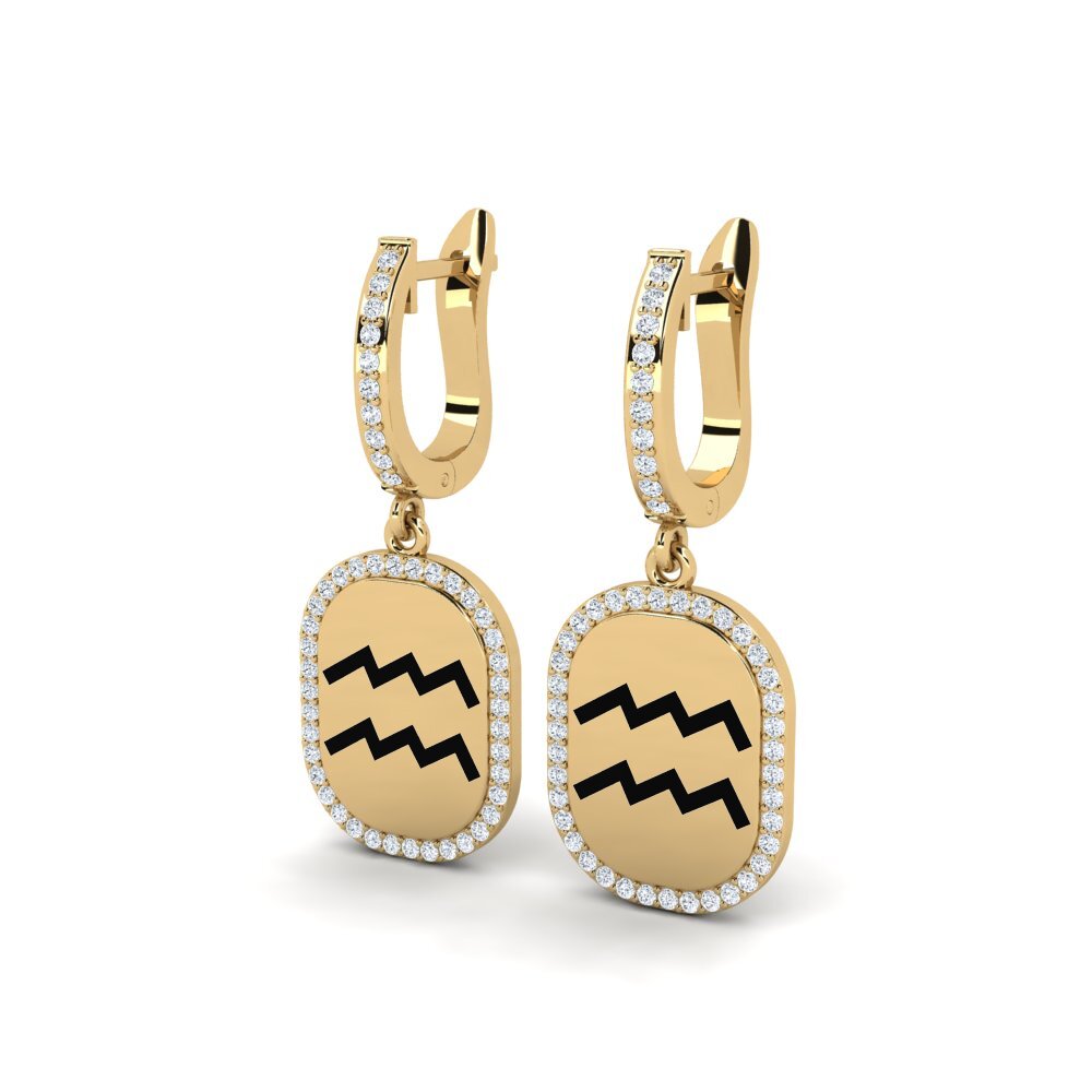 Diamant De Synthèse Boucle d'oreille femme Fandry - Aquarius