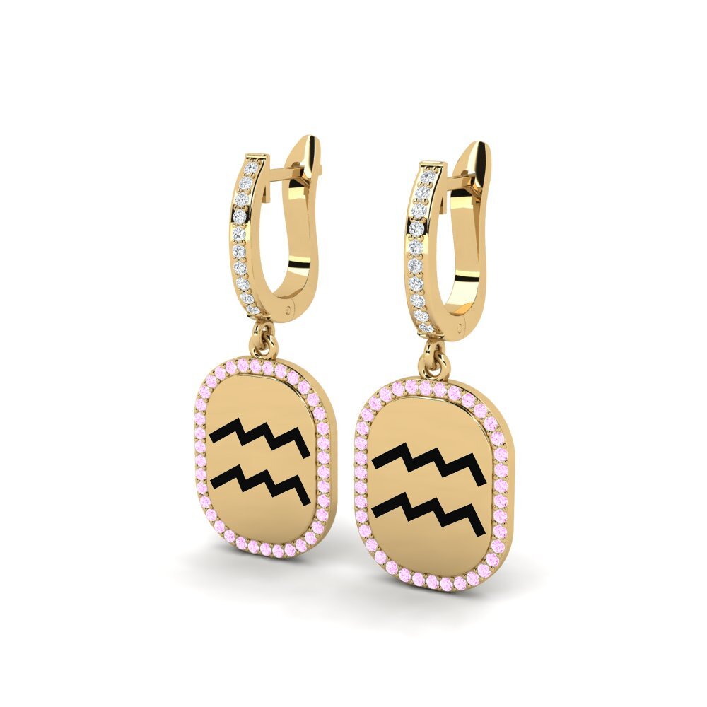 Pink Sapphire Women's Earring Fandry - Aquarius