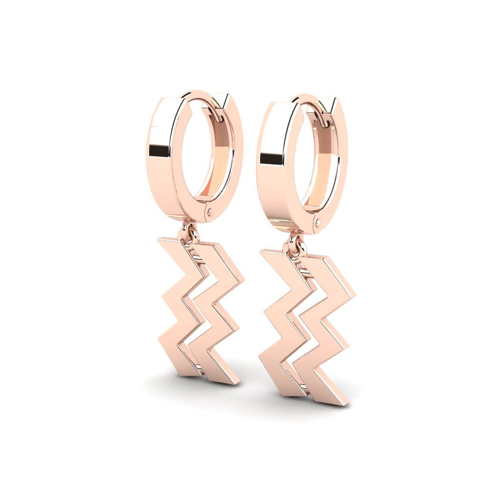 Or rose 585 Boucles D'oreilles Gaula - Aquarius