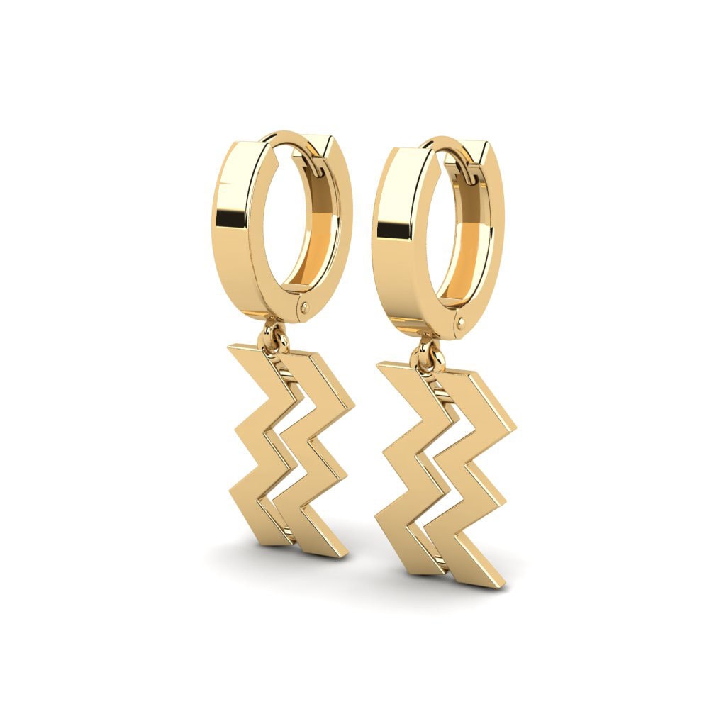 9k Oro Amarillo Pendientes Gaula - Aquarius