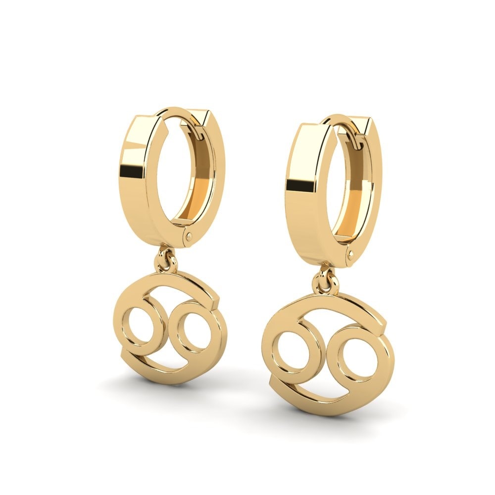 14ct Yellow Gold Earring Gaula - Cancer