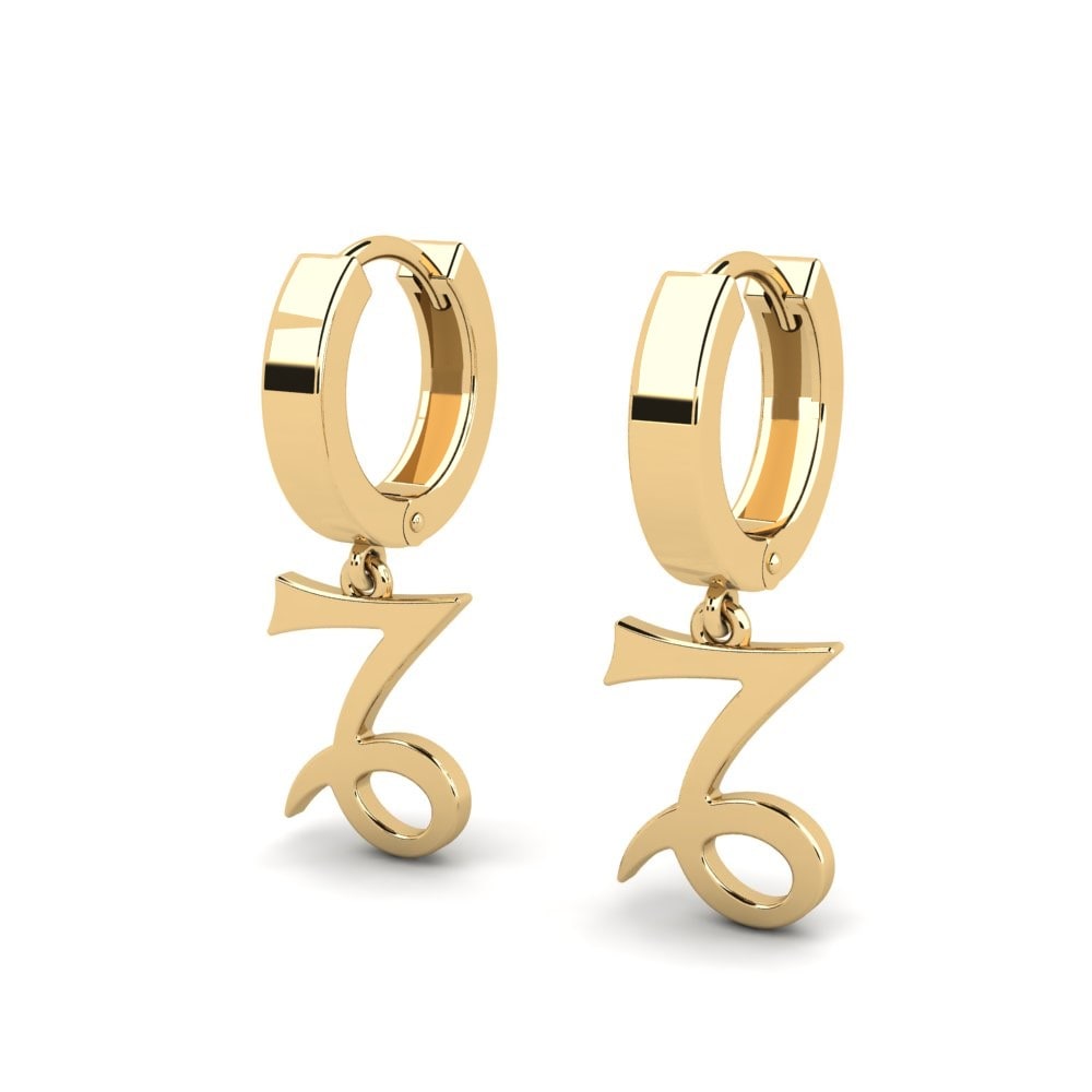14ct Yellow Gold Earring Gaula - Capricorn