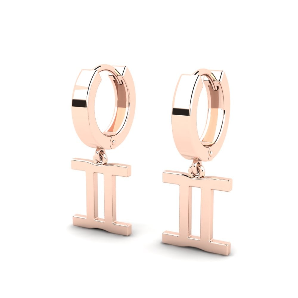 Or rose 585 Boucles D'oreilles Gaula - Gemini