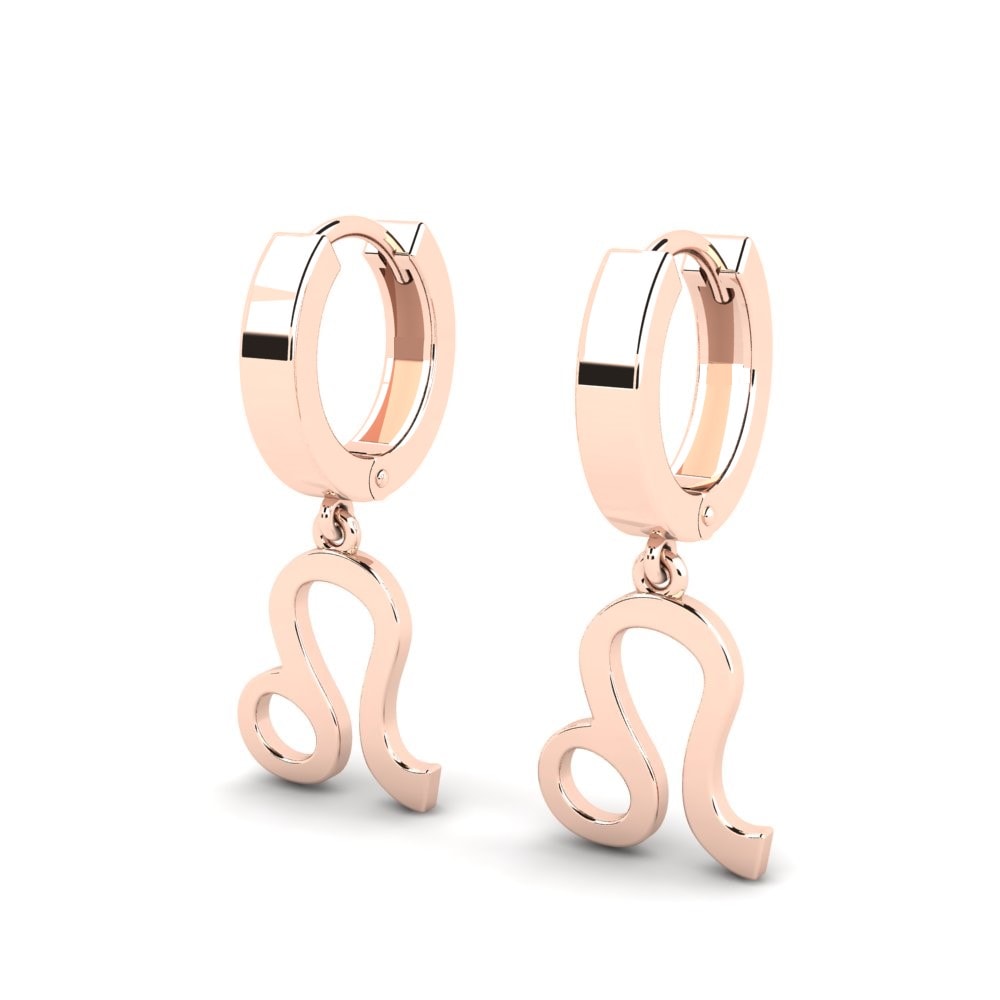14k Oro Rosa Pendientes Gaula - Leo
