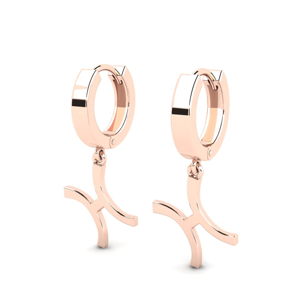 Or rose 585 Boucles D'oreilles Gaula - Pisces