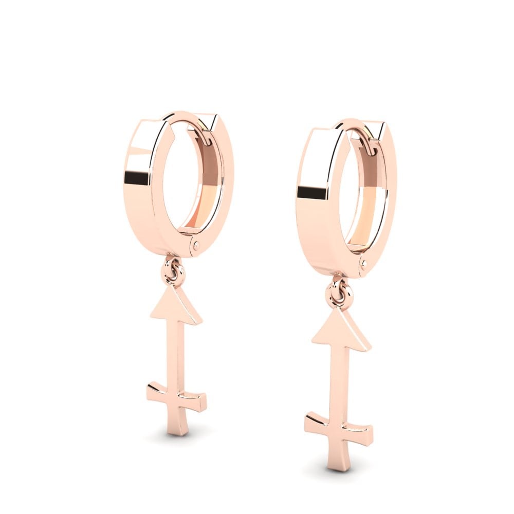 Or rose 585 Boucles D'oreilles Gaula - Sagittarius