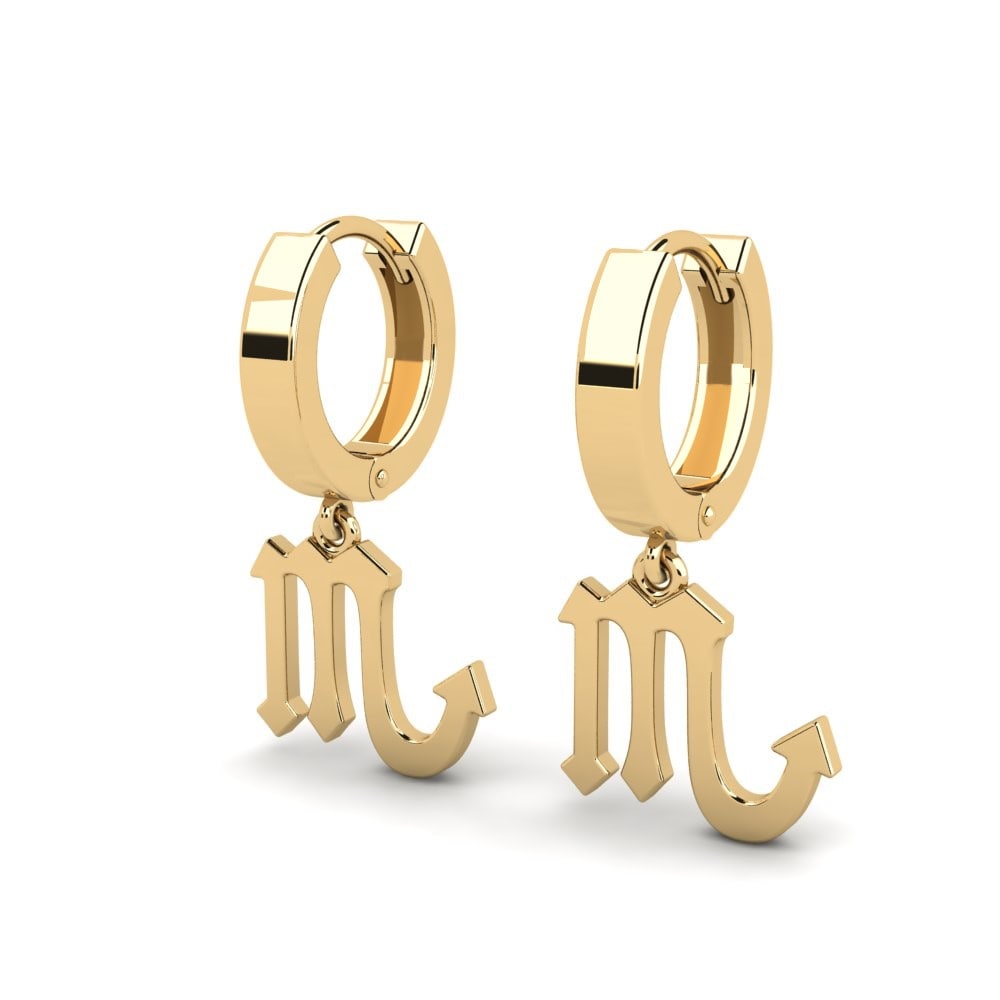 14k Oro Amarillo Pendientes Gaula - Scorpio