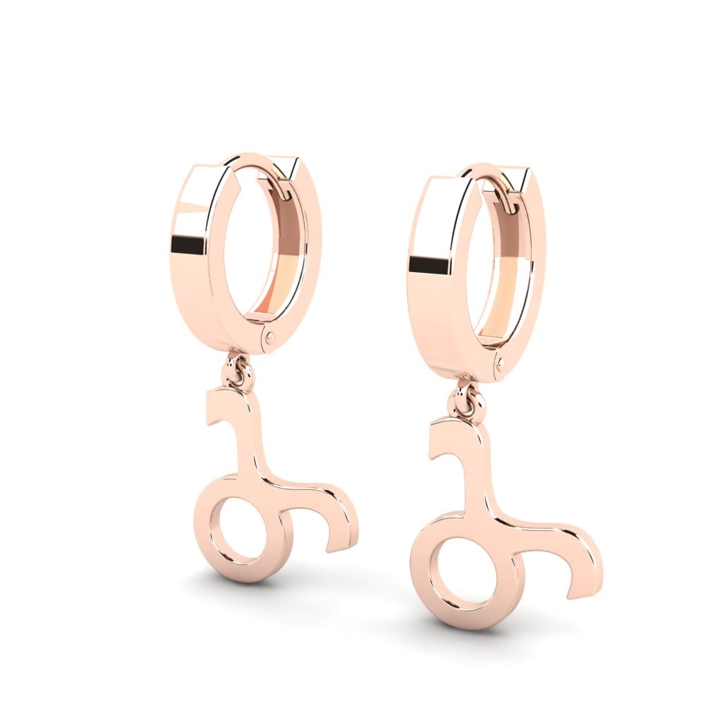 Or rose 585 Boucles D'oreilles Gaula - Taurus