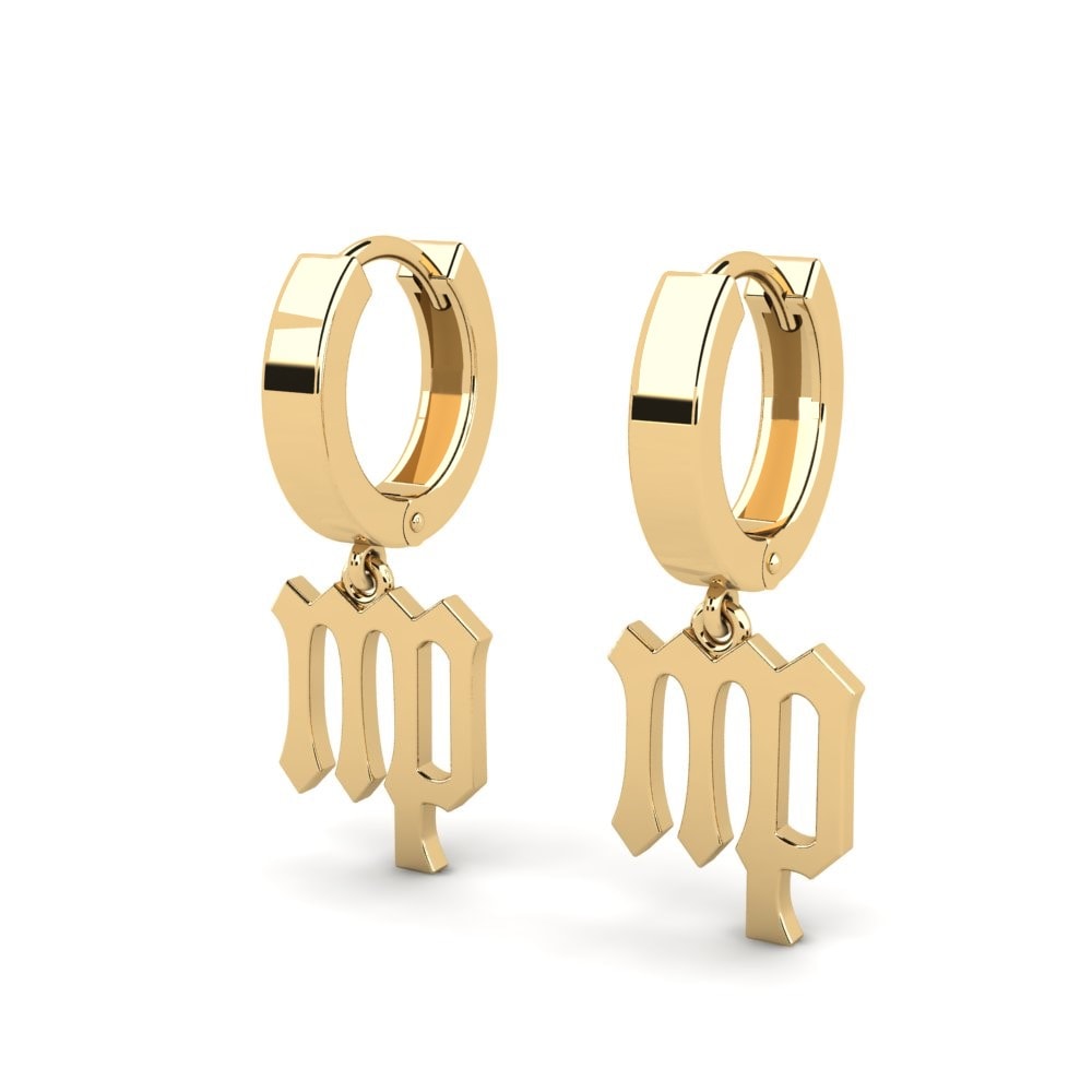 Or Jaune 585 Boucles D'oreilles Gaula - Virgo