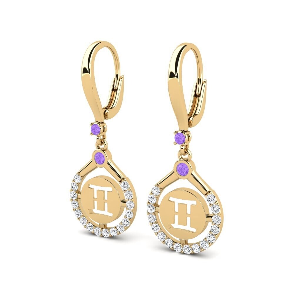 Amethyst Women's Earring Poina - Gemini