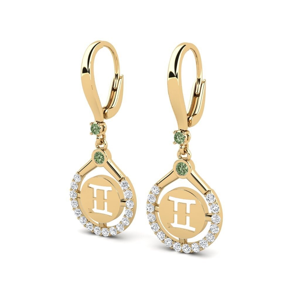 Green Diamond Women's Earring Poina - Gemini