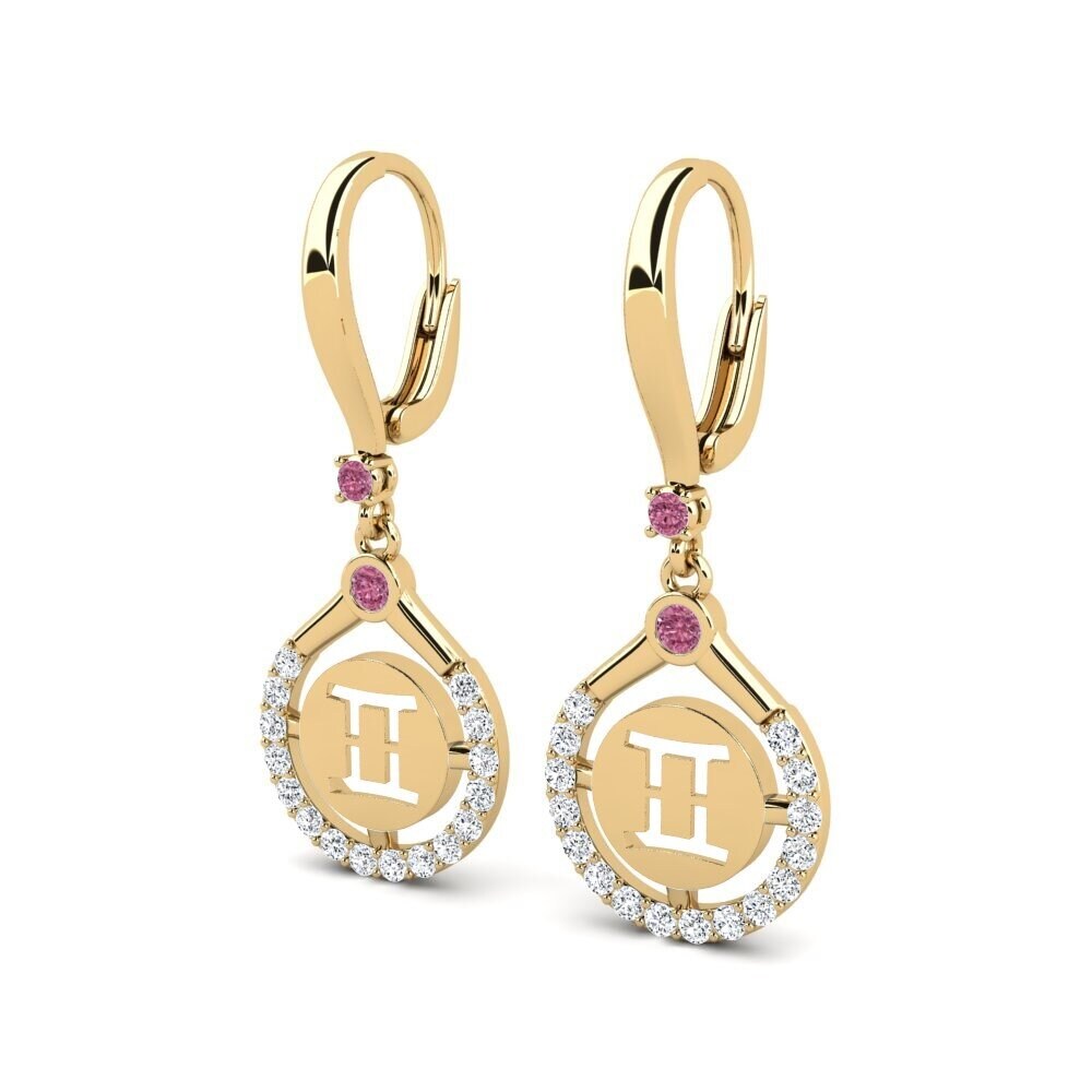 Rhodolite Garnet Women's Earring Poina - Gemini