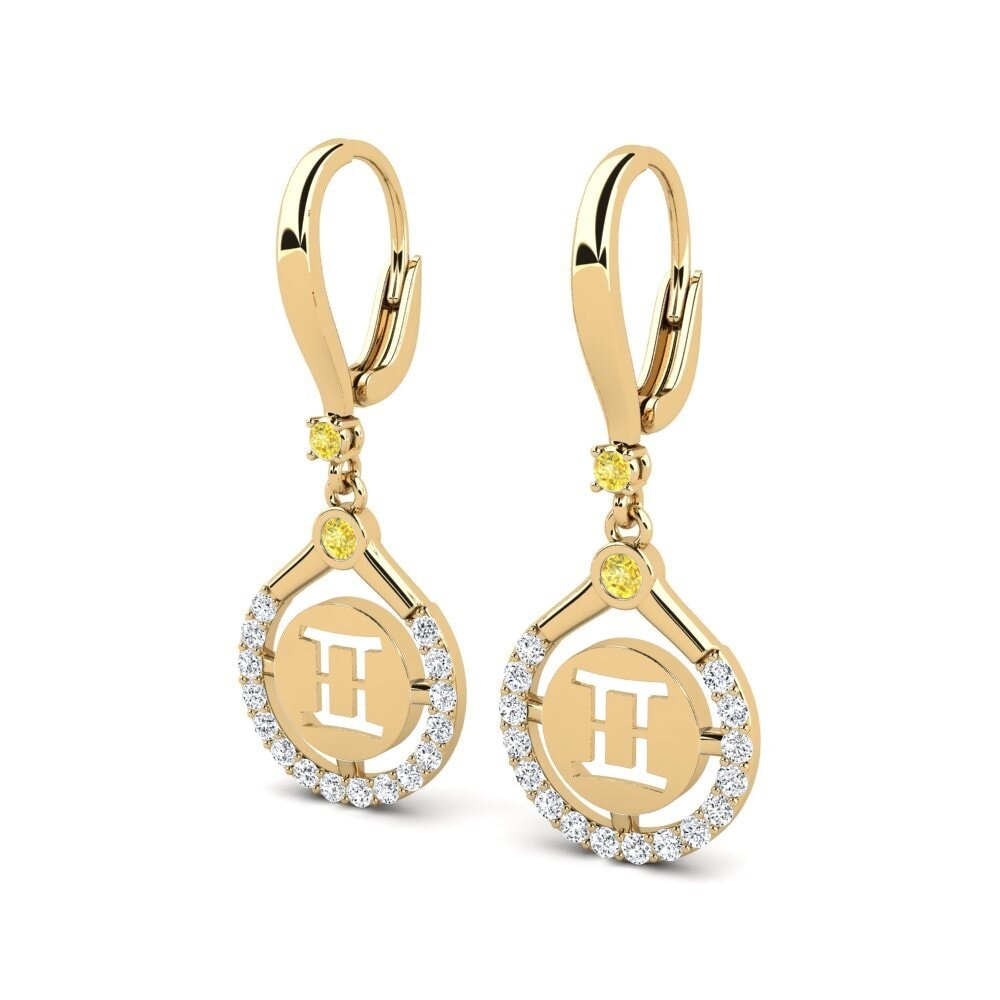 Yellow Sapphire Women's Earring Poina - Gemini