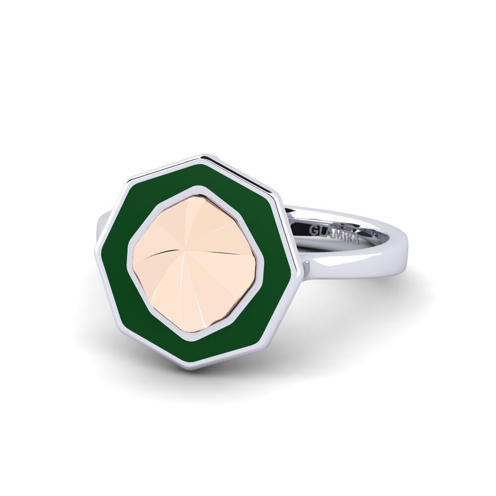585 Weiß & Rotgold Ring Clicquotro