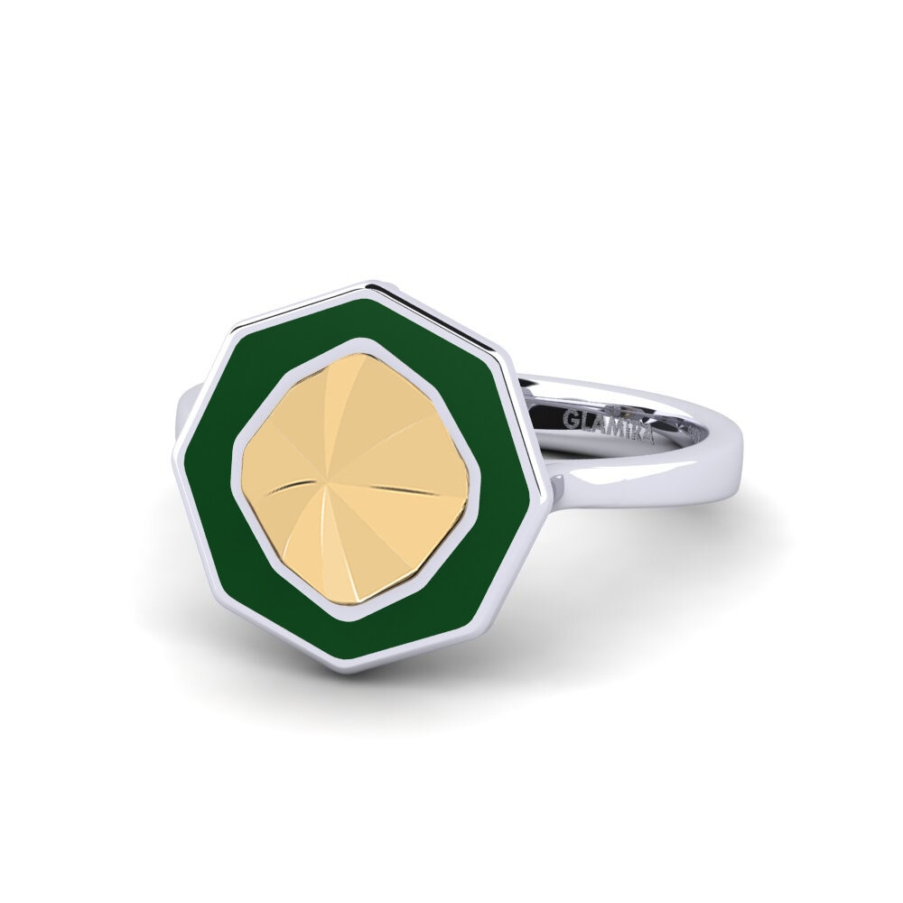 750 Weiß & Gelbgold Ring Clicquotro