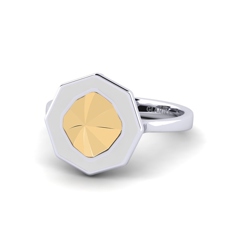375 Weiß & Gelbgold Ring Clicquotro
