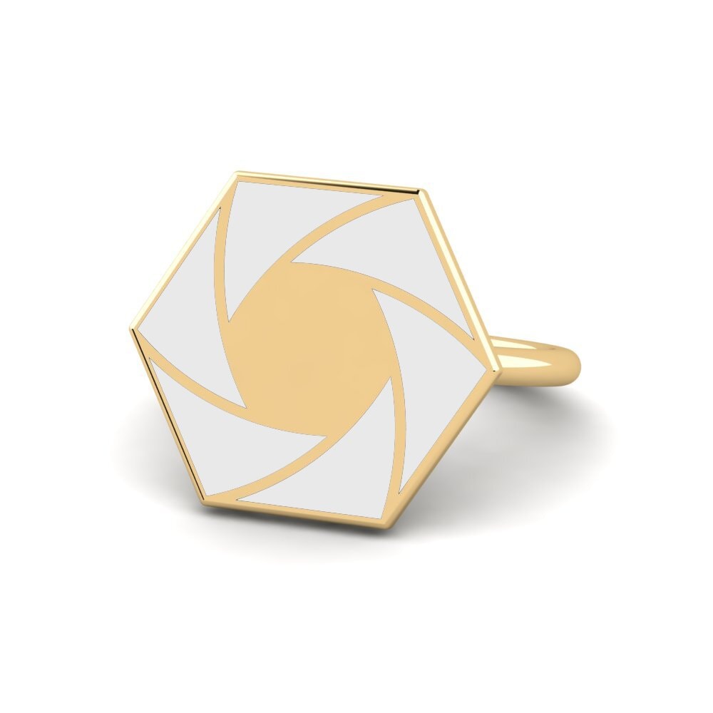 9k Oro Amarillo Anillo Esteni