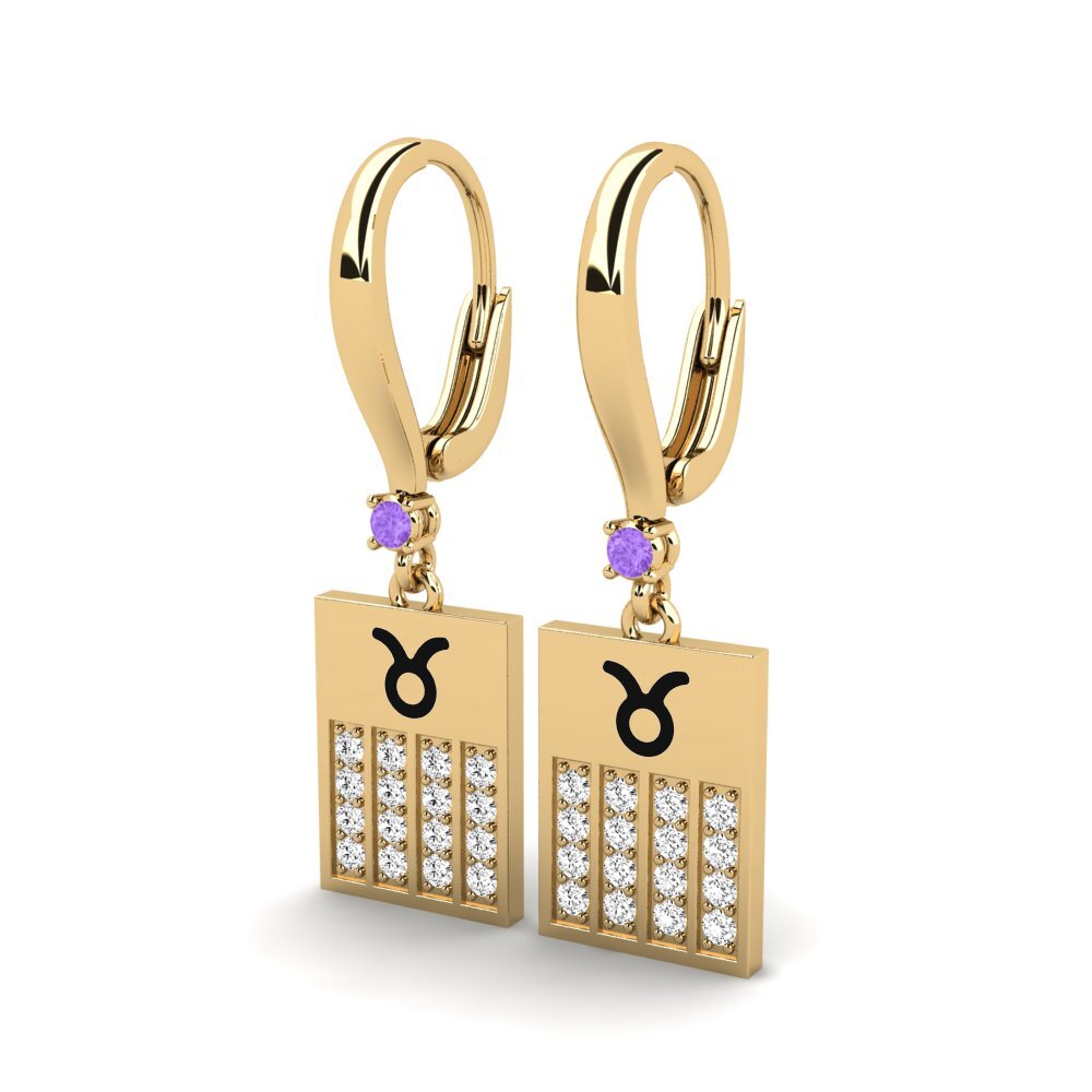 Améthyste Boucle d'oreille femme Twear - Taurus