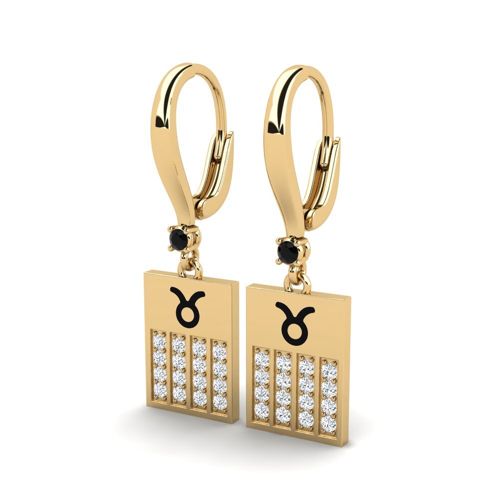 Black Sapphire Women's Earring Twear - Taurus