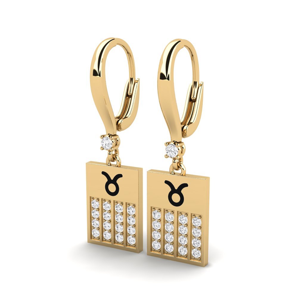 Saphir Blanc Boucle d'oreille femme Twear - Taurus