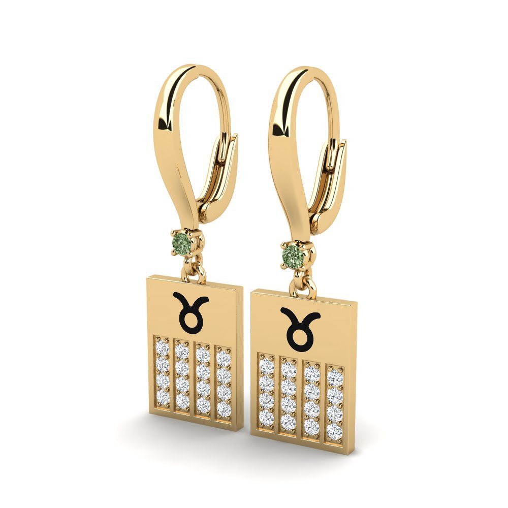 Diamant Vert Boucle d'oreille femme Twear - Taurus