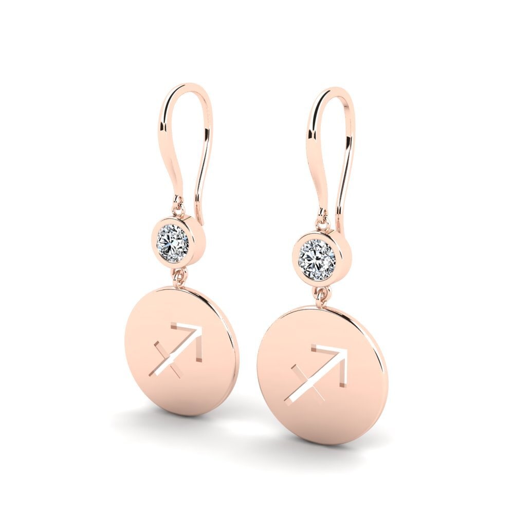 Or rose 585 Boucle d'oreille femme Unweo - Sagittarius