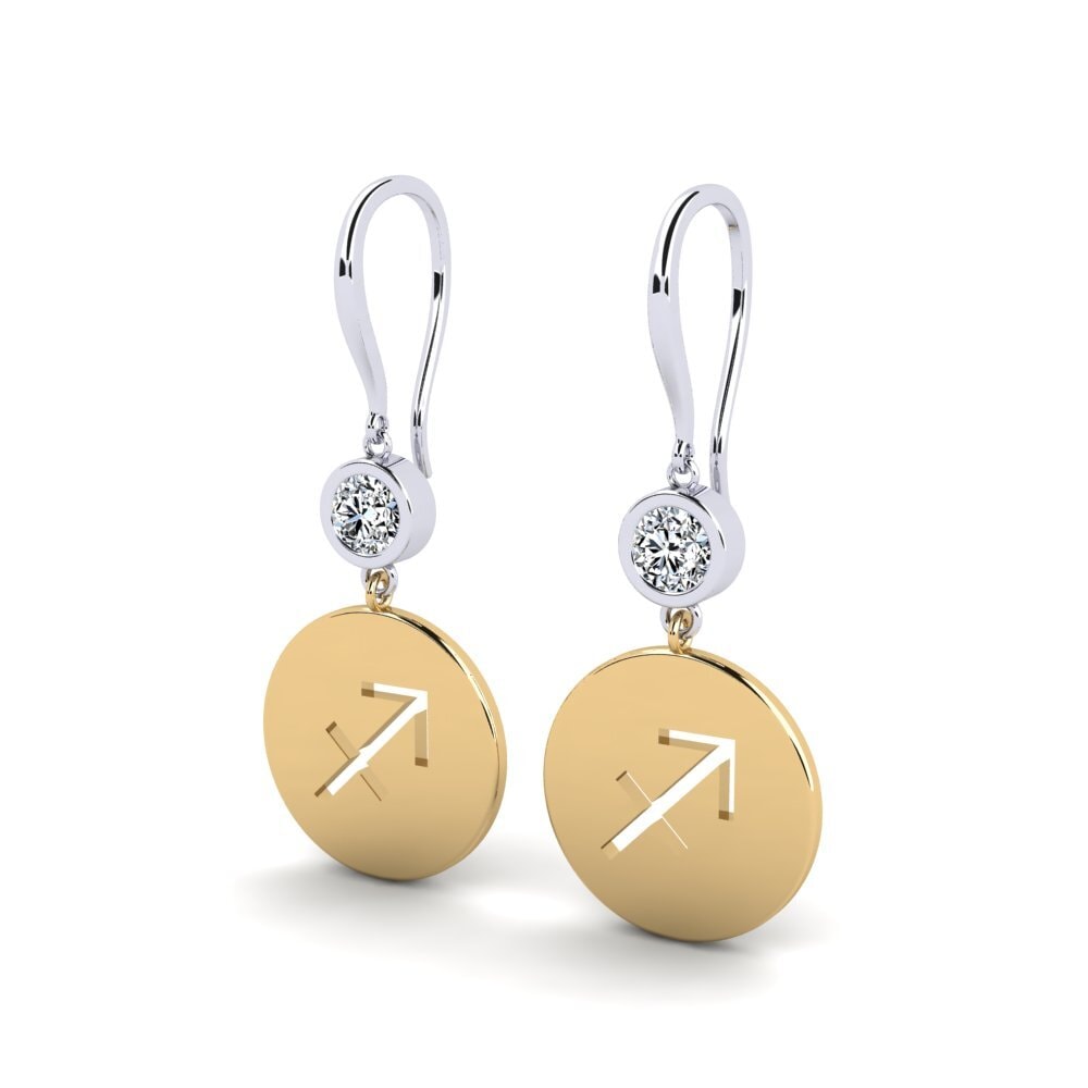 14ct White & Yellow Gold Women's Earring Unweo - Sagittarius