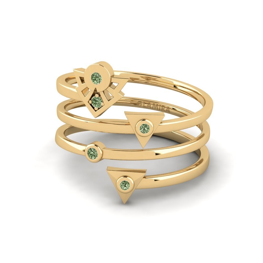 Grüner Diamant Ring Majax
