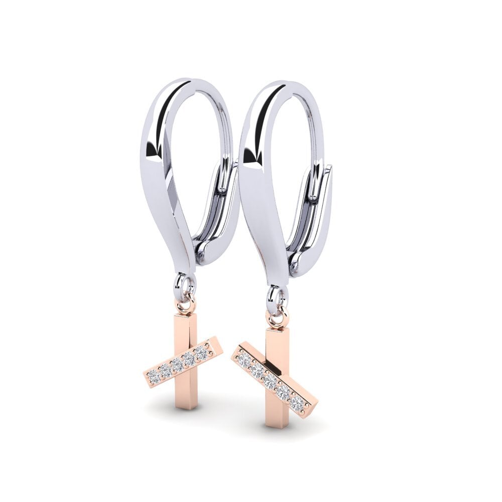 14k White & Rose Gold Women's Earring Aeonflux