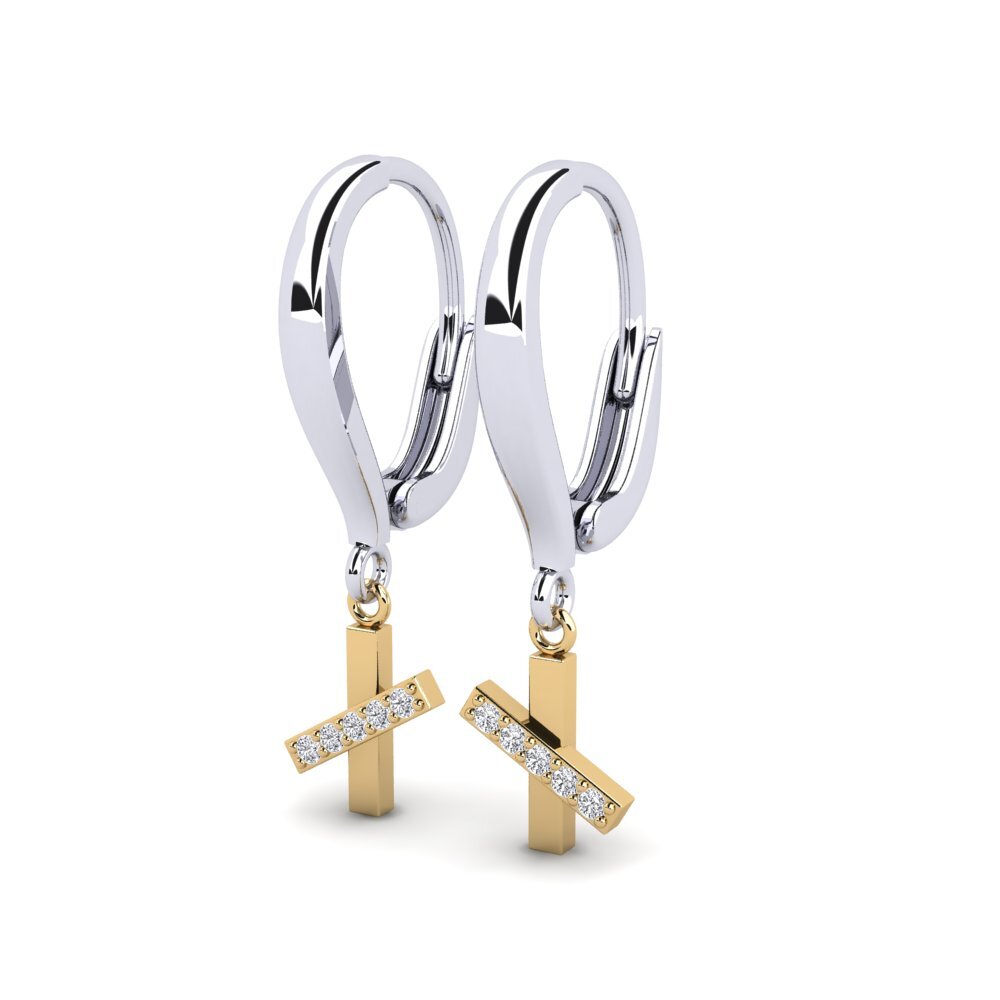 14k White & Yellow Gold Women's Earring Aeonflux