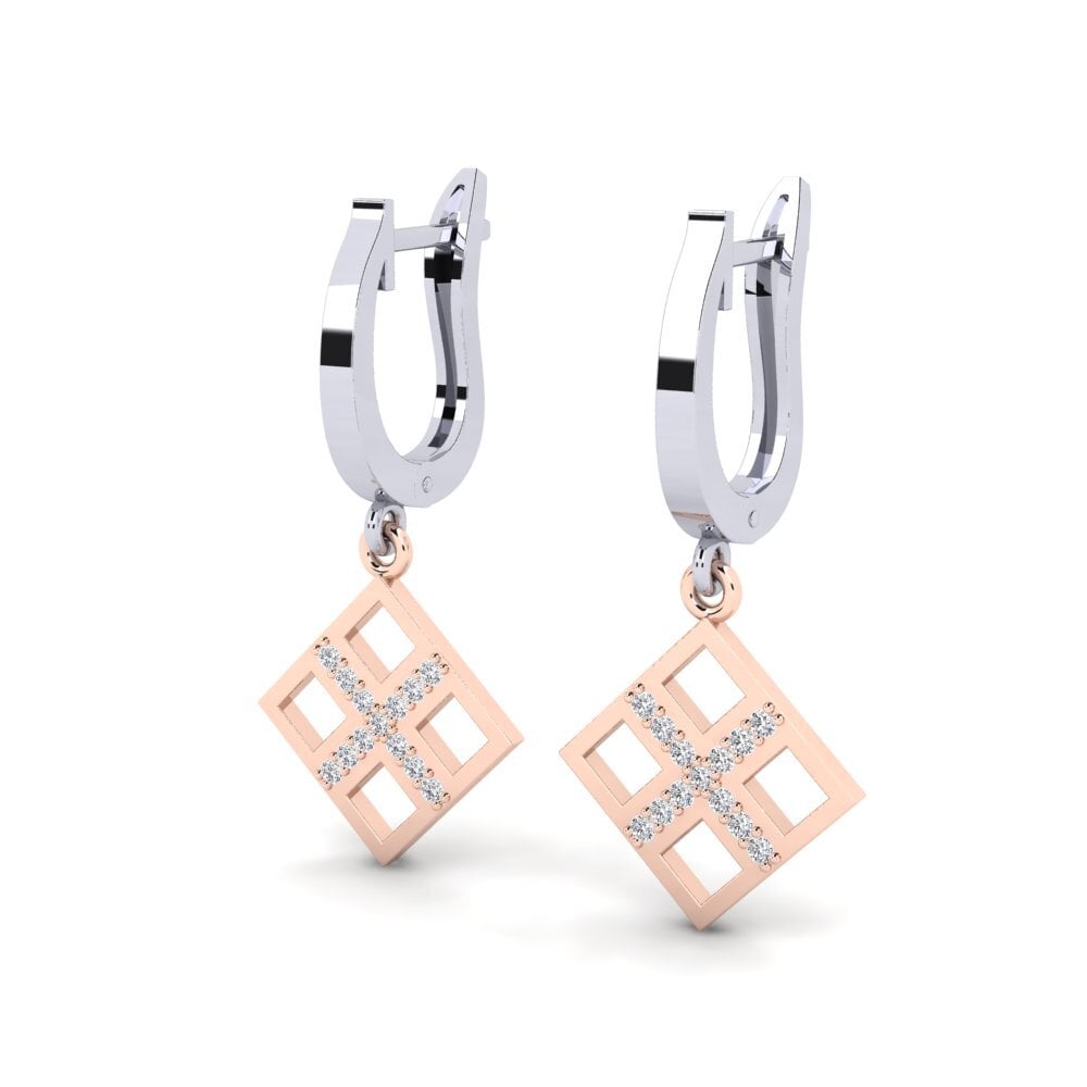 14k White & Rose Gold Women's Earring Appellemoi