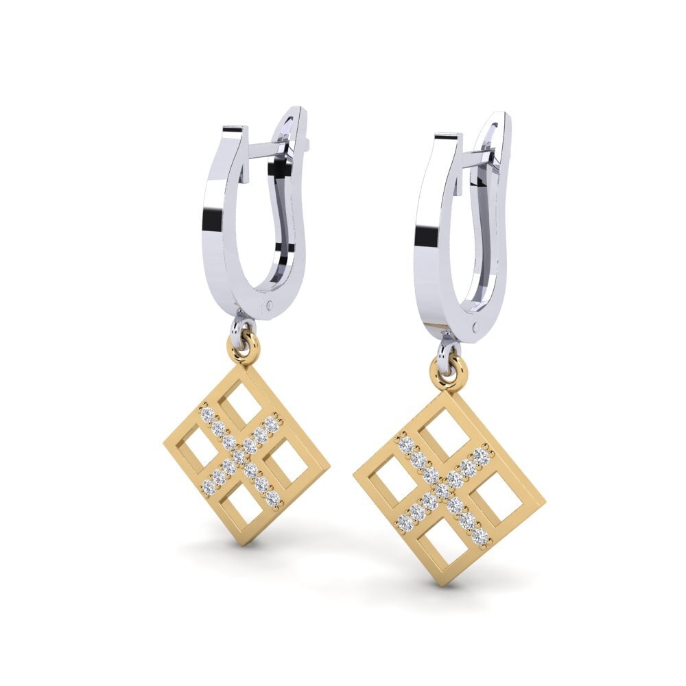 14k White & Yellow Gold Women's Earring Appellemoi