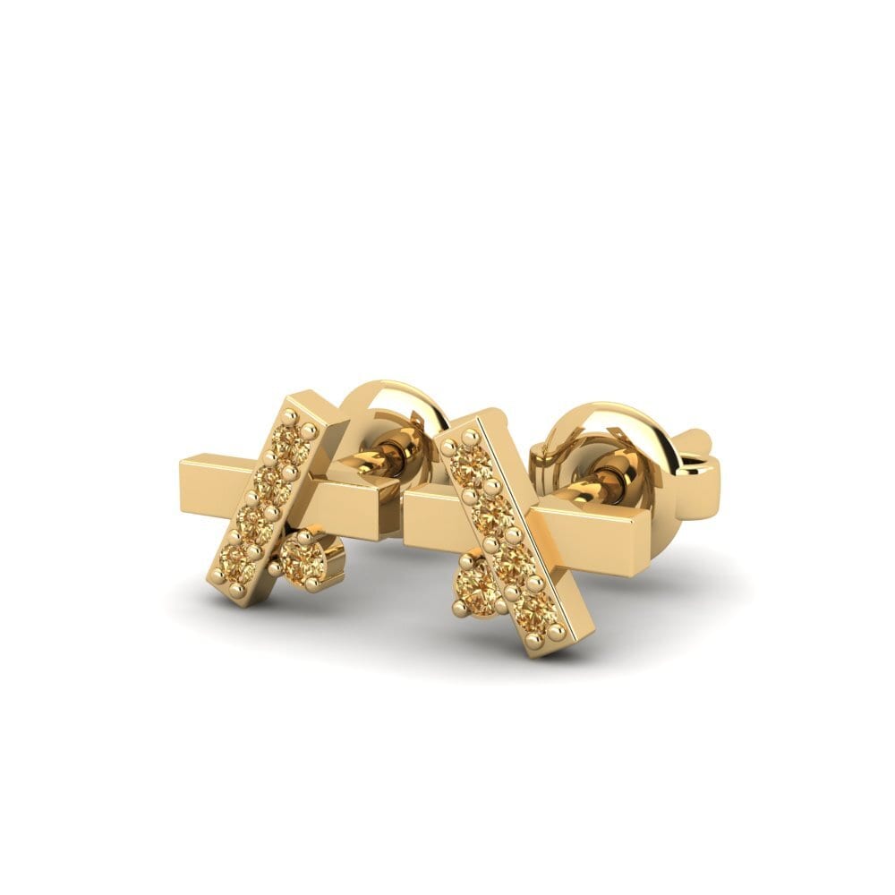 Diamant Brun Boucle d'oreille femme Calanaya