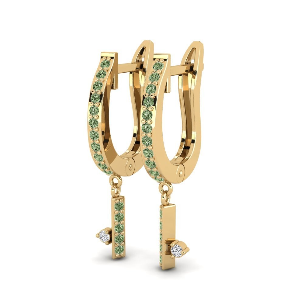Diamante Verde Pendiente de mujer Deinamig