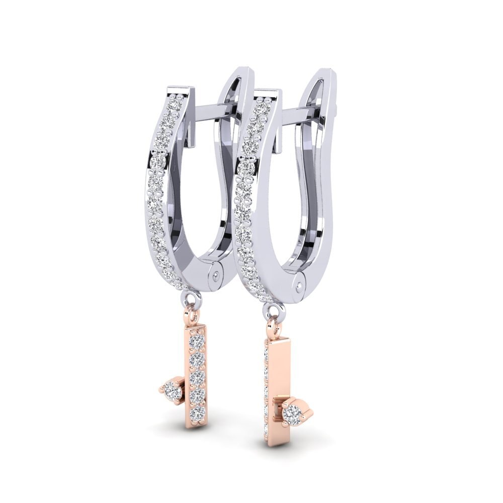 14k White & Rose Gold Women's Earring Deinamig