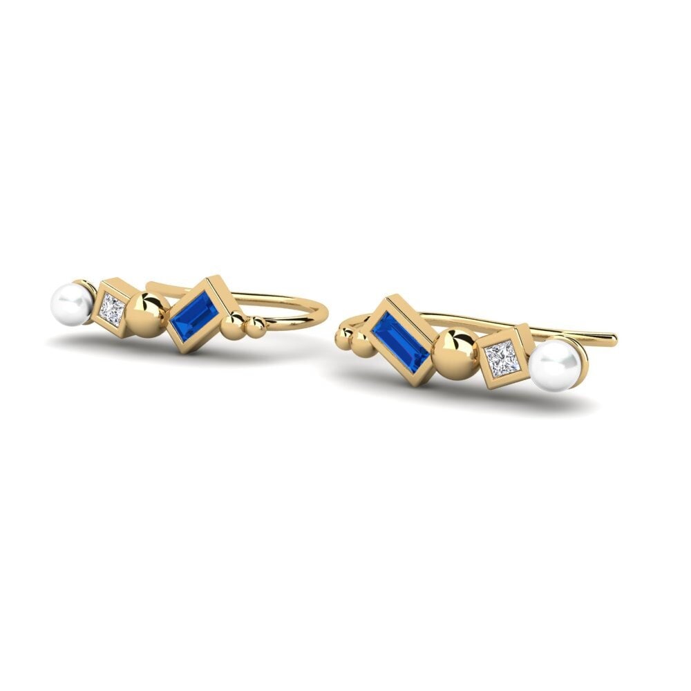 Zircônia azul escuro Brincos Feminino Matikas