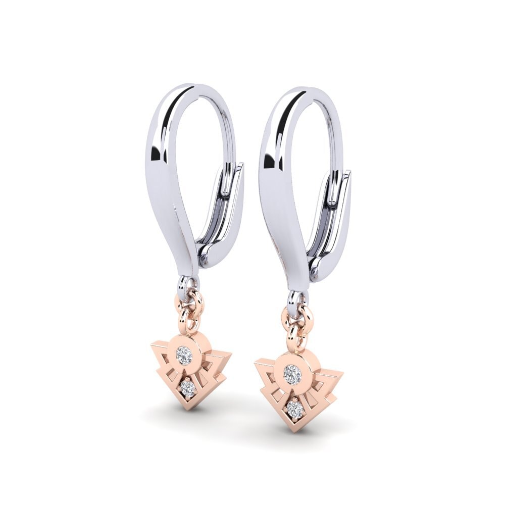 14k White & Rose Gold Women's Earring Pennia