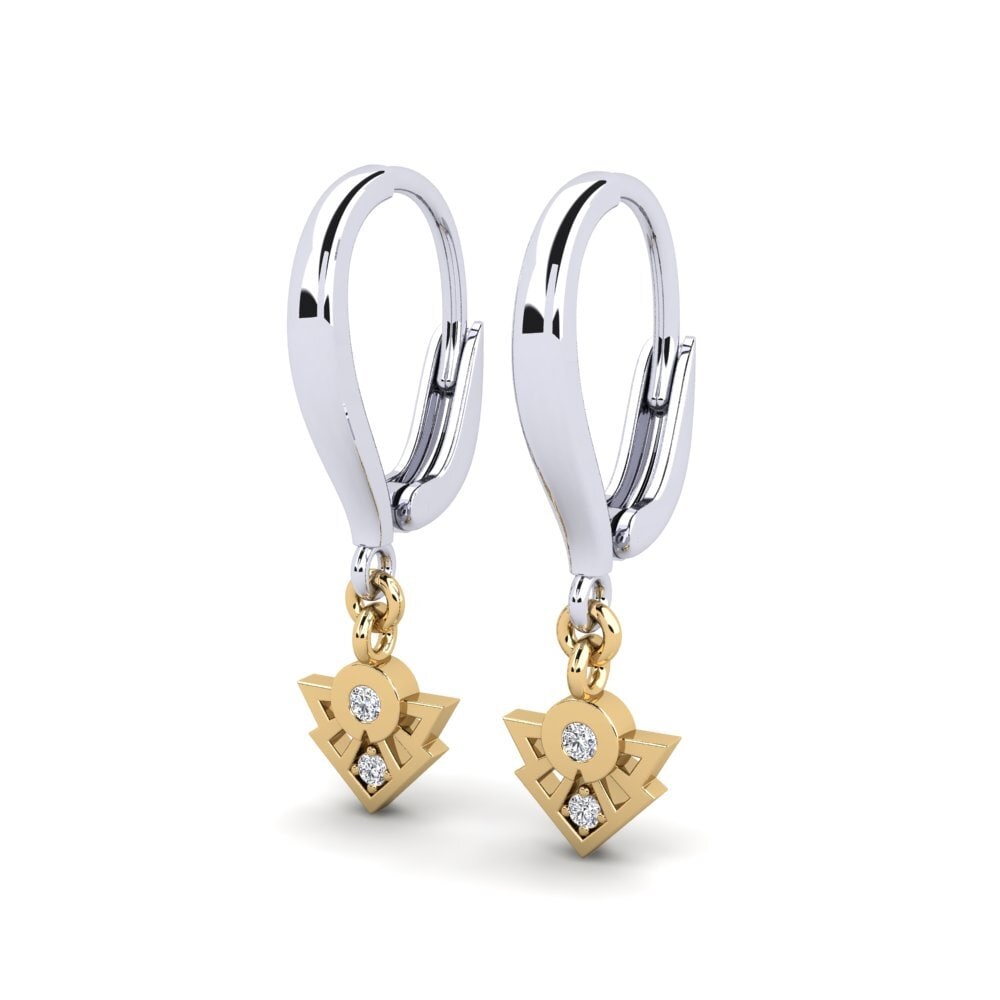 14k White & Yellow Gold Women's Earring Pennia