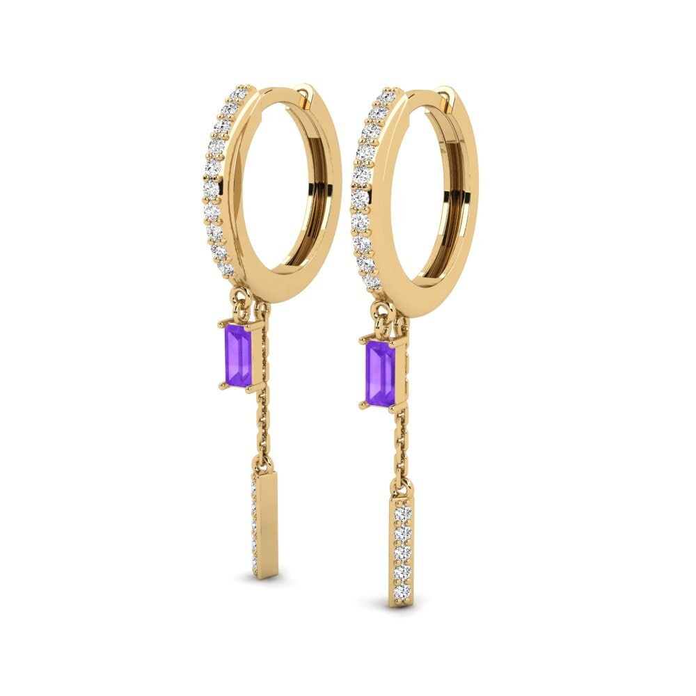 Amethyst Damen ohrring Pohyb