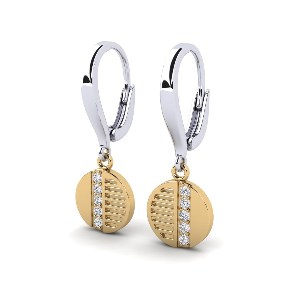 14k White & Yellow Gold Women's Earring Rage